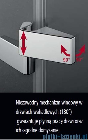 Kermi Tusca Drzwi wahadłowe 1 skrzydłowe z polem stałym prawe, szkło przezroczyste 80 cm TU1NR08020VPK