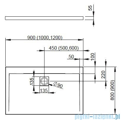 Radaway Eos II DWJS Drzwi prysznicowe 140x195 prawe szkło przejrzyste + brodzik Argos D + syfon 3799456-01R/4AD914-01