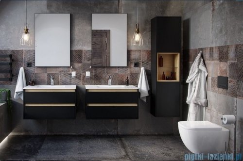 Excellent Kuadro lustro wiszące w ramie czarny mat 80x60 cm DOEX.KU080.060.BL