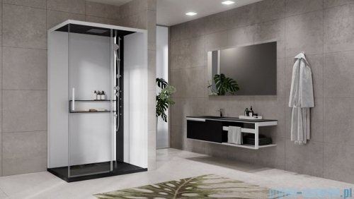Novellini Glax 2 2.0 kabina z hydromasażem 120x80 prawa czarna G222P129DM1-1HU