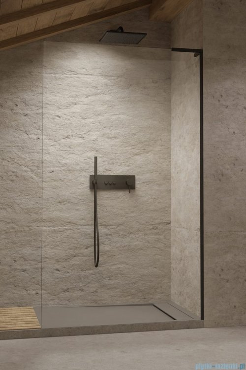 Radaway Modo SL Black II kabina Walk-in 75x200 prawa czarny mat/szkło przejrzyste 10319075-54-01R 
