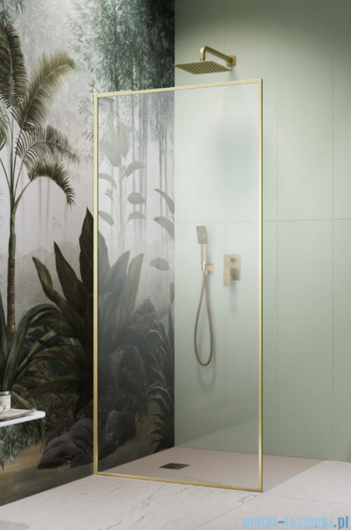 Radaway Modo F SL Brushed Gold II kabina Walk-in 75x201,6cm lewa Złoto Szczotkowane szkło przejrzyste 10419075-99-01L