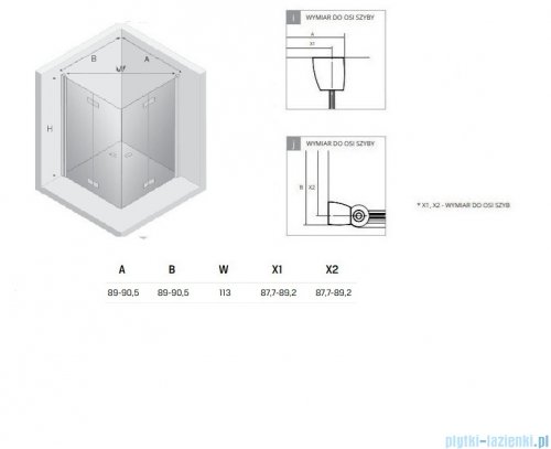 New Trendy New Soleo Light Gold 90x90x195 cm kabina złoty połysk/szkło przejrzyste K-1953