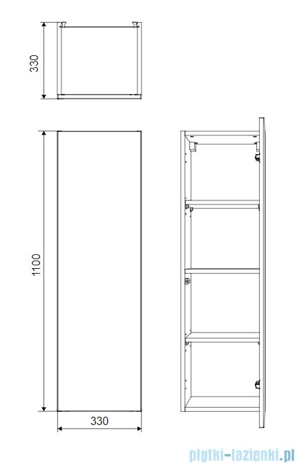 Excellent Blanko szafka wisząca boczna 110 cm, szałwiowy mat MLEX.6302.330.GN