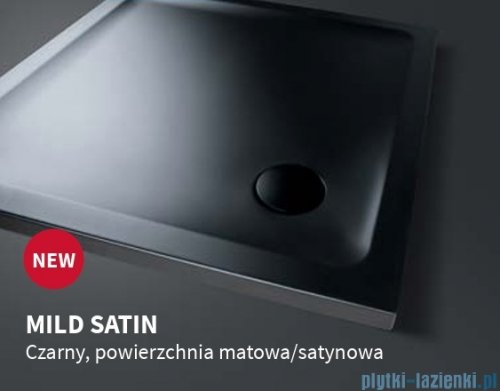 New Trendy Mild Satin Black Brodzik akrylowy prostokątny 140x90x4,5 cm czarny mat B-0683