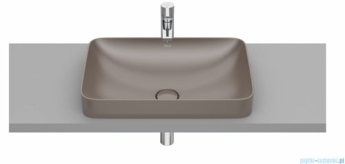 Roca FINECERAMIC umywalka wpuszczana w blat cienkościenna Square 55x37 cafe A327534660