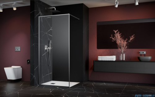 Radaway Modo F II Brushed Nickel kabina Walk-in 80x201cm Szczotkowany Nikiel szkło przejrzyste 10409084-91-01