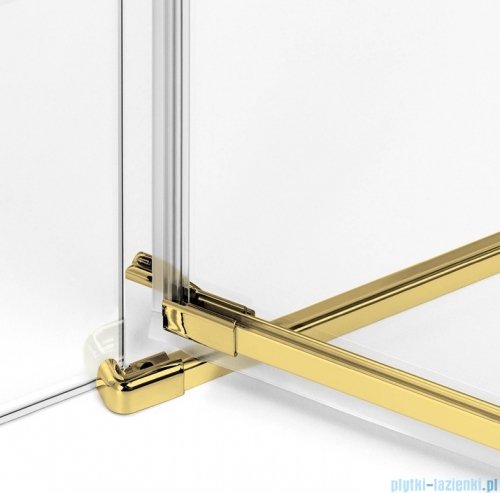New Trendy Eventa Gold Shine kabina prysznicowa przyścienna 100x80x200 przejrzyste Prawa Złoty połysk EXK-4805