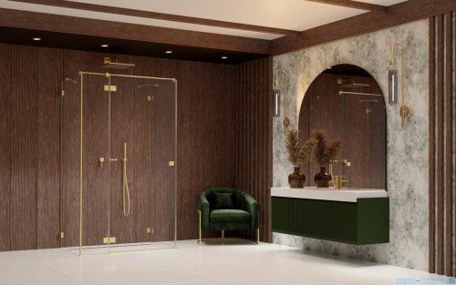 Radaway Essenza Pro Brushed Gold Kdj+S kabina 90x90x90cm lewa szczotkowane złoto 10097390-99-01L/10098090-01-01/10098090-01-01