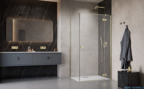 Radaway Essenza 8 Brushed Gold Kdj kabina 90x75cm prawa szczotkowane złoto 10480612-01-01R/10470237-99-01R/10113075-01-01