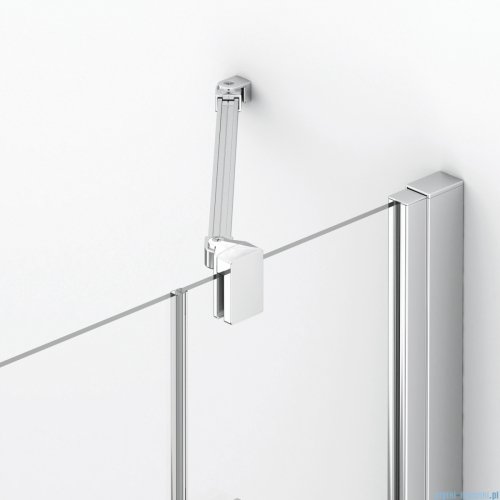 Ronal ANNEA AN13 Drzwi jednoczęściowe ze ścianką stałą w linii 100x200cm prawe srebrny połysk AN13D10005007