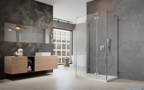 Radaway Essenza Pro Brushed Nickel Kdj+S kabina 90x80x90cm prawa szczotkowany nikiel 10097380-91-01R/10098090-01-01/10098090-01-01 