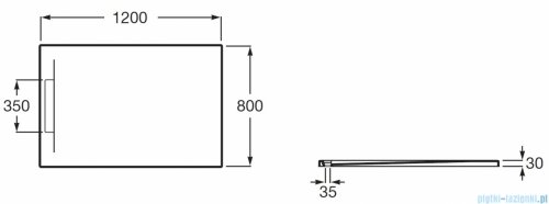 Roca Pyros 120x80cm brodzik prostokątny kompozyt Stonex onyks AP9014B032003640