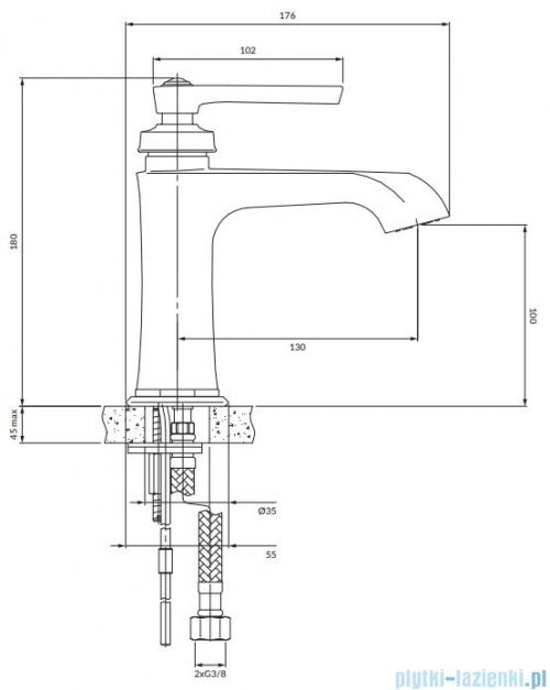 Omnires Armance bateria umywalkowa złoty AM5210GL