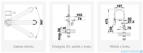 Blanco Catris-S Flexo bateria kuchenna wysokociśnieniowa czarny mat 525793