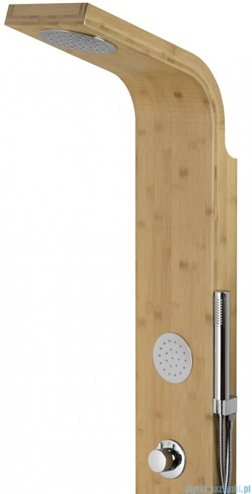 Corsan Bali panel prysznicowy z termostatem chrom drewno bambusowe B-231TCR