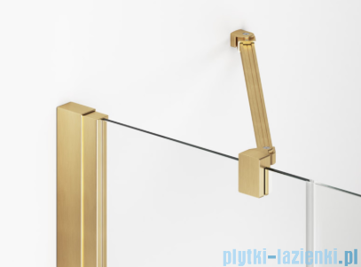 Ronal ANNEA AN13 Drzwi jednoczęściowe ze ścianką stałą w linii 100x200cm lewe złoto szczotkowane AN13G10001307