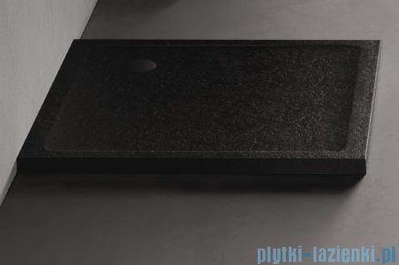 New Trendy Mild Stone Brodzik akrylowy kwadratowy 80x80x11,5 cm czarny B-0562