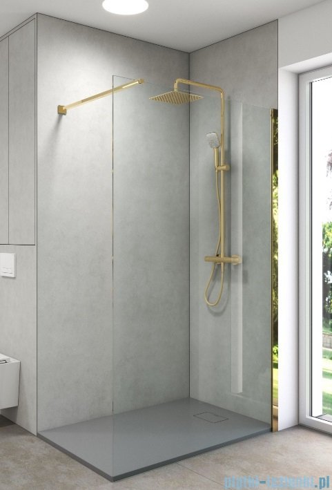 Oltens Bergytan brodzik prostokątny 100x90 cm RockSurface szary beton 15101700