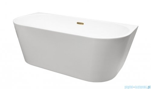 Besco Vica New wanna 170x80cm wolnostojąca przyścienna z przelewem szczelinowym slim syfon klik-klak biały #WAS-170VNBI