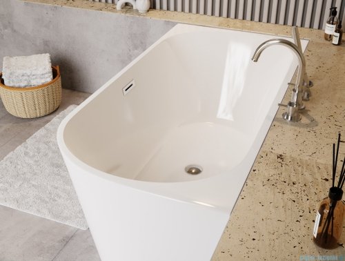 The North Bath Calia wanna wolnostojąca przyścienna lewa 170x80cm + syfon Klik-klak 6845-1701L