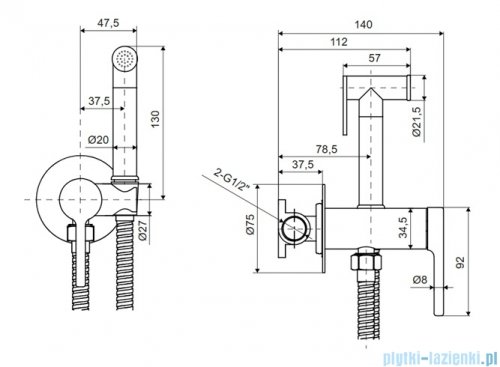 Excellent Pi bateria bidetowa czarny mat AREX.1204BL