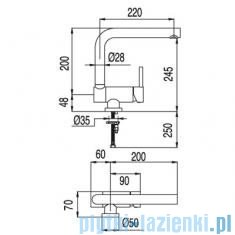Tres Abatible Bateria zlewozmywakowa stojąca kolor chrom 130335