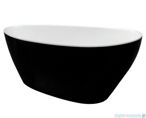 Besco Goya 170x72cm wanna wolnostojąca biało-czarna + syfon klik-klak chrom #WMD-170-GBW