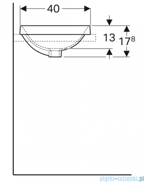 Geberit VariForm Umywalka owalna wpuszczana w blat 50x40cm KeraTect 500.708.00.2