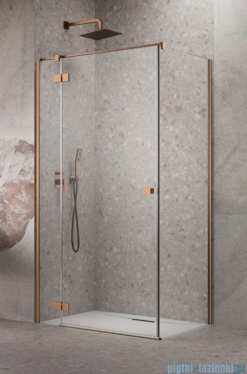 Radaway Essenza 8 Brushed Copper Kdj kabina 90x90cm lewa szczotkowana miedź 10480612-01-01L/10470237-93-01L/10113090-01-01