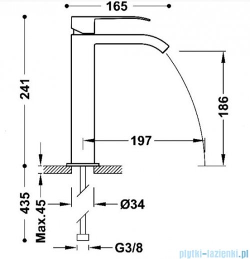 Tres CUADRO Bateria umywalkowa czarny mat 00661001NM