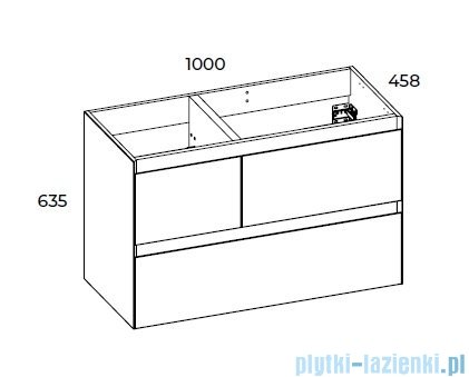 Elita Split szafka podumywalkowa 100x63x46cm czarny mat 168163