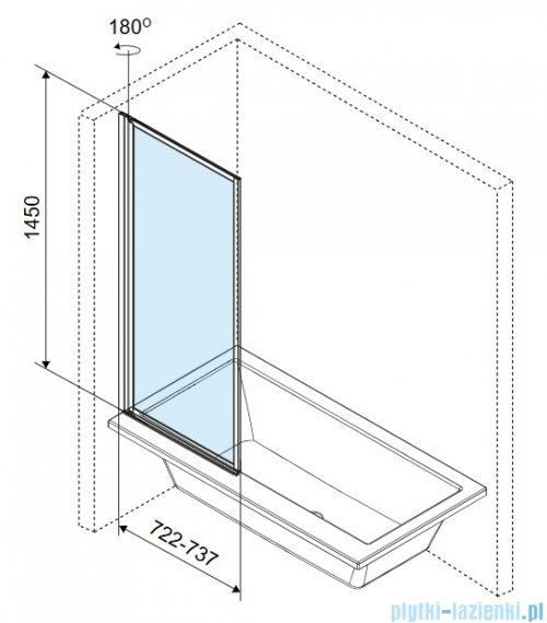 Excellent Fabrika parawan nawannowy 73x145 cm 1-częściowy czarny mat KAEX.4030.730.LP