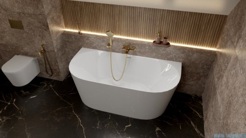 Lavita Lumio Wall wanna 170x80cm wolnostojąca przyścienna syfon klik-klak biały 5900378370611