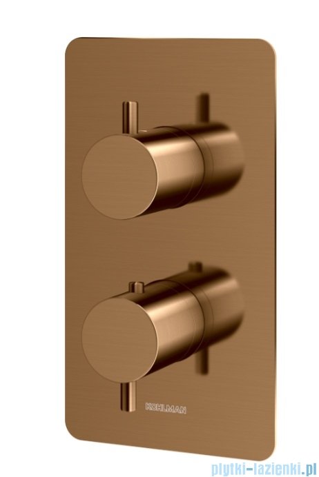 Kohlman Axel Brushed Copper podtynkowa bateria termostatyczna wannowo-prysznicowa z dwoma wyjściami miedź szczotkowana QW432ABC