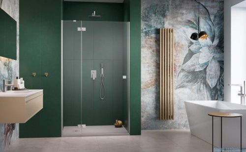 Radaway Essenza Brushed Nickel Dwj drzwi wnękowe 90cm lewe szczotkowany nikiel/szkło przejrzyste 1385013-91-01L
