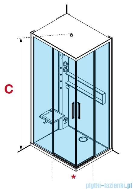 Novellini Glax 2 2.0 kabina z hydromasażem 100x80 lewa total biała G22A108SM1-1UU