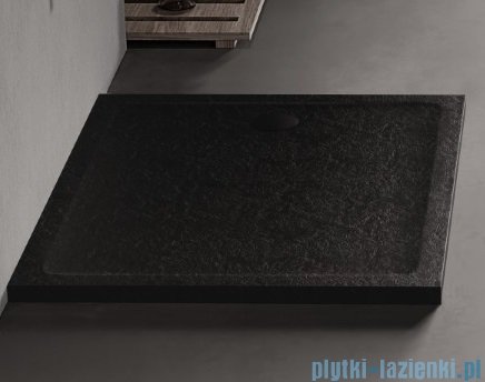 New Trendy Mild Stone Brodzik akrylowy prostokątny 80x140x4,5 cm czarny B-0594