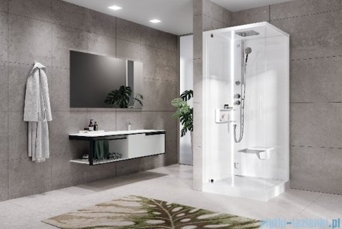 Novellini Glax 2 2.0 kabina z hydromasażem 90x90 lewa total biała G22GF99SM1-1UU