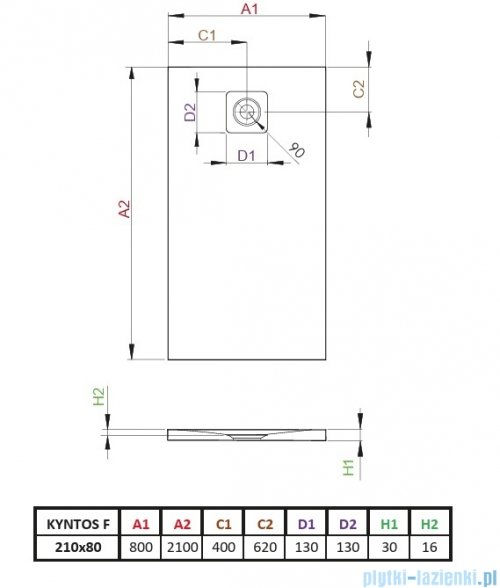 Radaway Kyntos F brodzik prostokątny 210x80cm kaszmirowy HKF21080-84