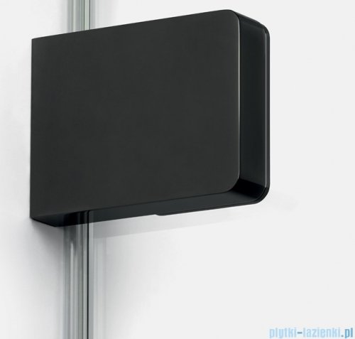 New Trendy Eventa Black Chrome drzwi wnękowe pojedyncze 90x200 cm przejrzyste prawe czarny połysk EXK-6130