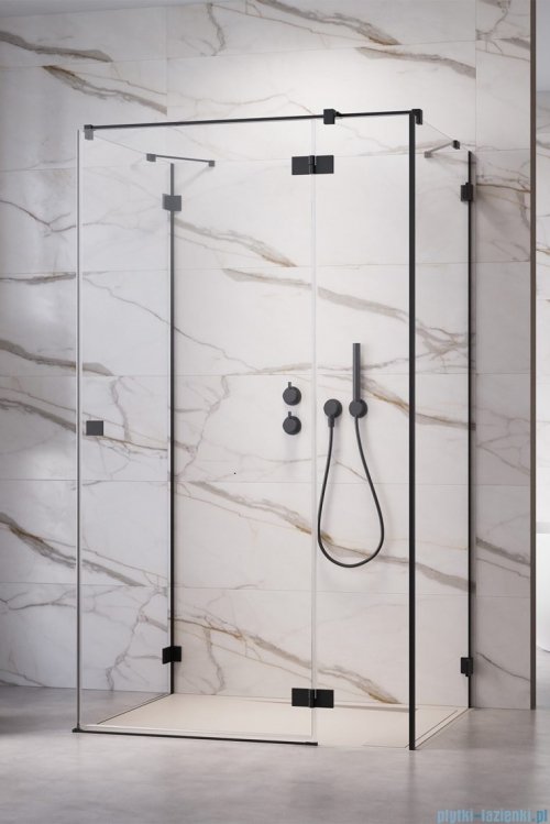 Radaway Essenza Pro Black Kdj+S kabina 90x80x90cm prawa czarny mat/szkło przejrzyste 10097380-54-01R/10098090-01-01/10098090-01-01