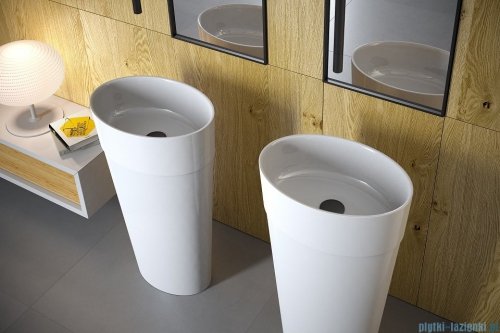 Besco Uniqa Glam Srebrna umywalka wolnostojąca 32x46x84cm #UMD-U-WGS