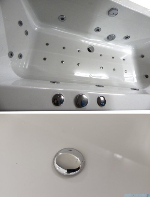 Riho Lusso 200x90cm wanna prostokątna z hydromasażem Pneumatic S2 prawa + nogi + syfon BA60-PNES2-P