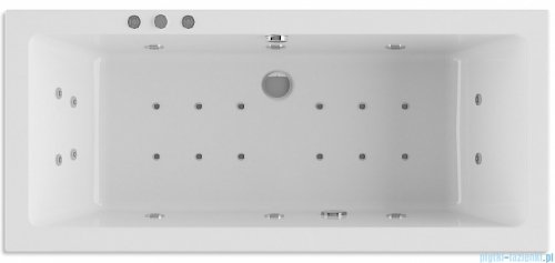 Riho Lusso 170x75cm wanna prostokątna z hydromasażem Pneumatic S2 lewa + nogi + syfon BA18-PNES2-L