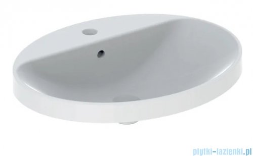 Geberit VariForm Umywalka owalna z półką z otworem na baterię 60x48cm szkliwiony spód 500.725.01.2