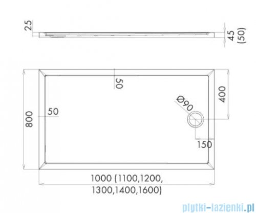 Schedpol Schedline Sharper brodzik prostokątny 80x110x4,5cm 3S.S2P-80110