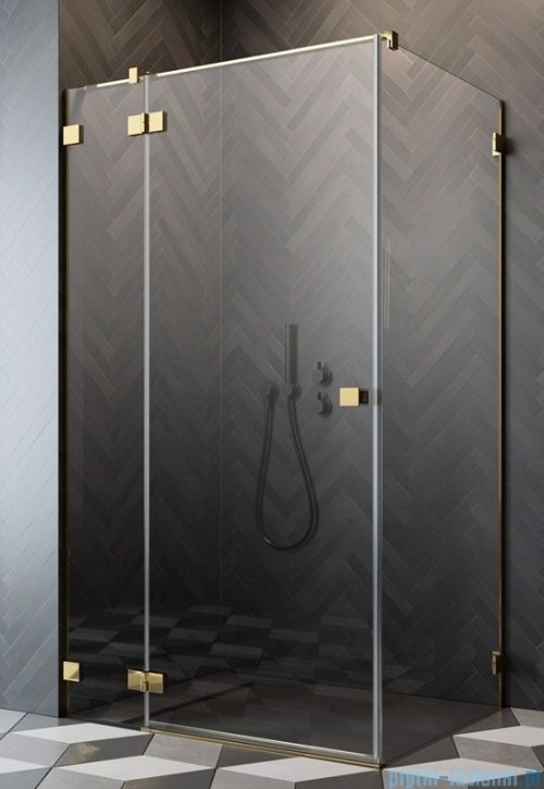 Radaway Essenza Pro Gold Kdj kabina 100x100cm lewa złoty połysk/szkło przejrzyste 10097100-09-01L/10098100-01-01