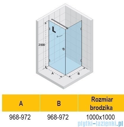 Riho Scandic NXT X201 kabina prysznicowa prawa 100x100cm czarna G001048121