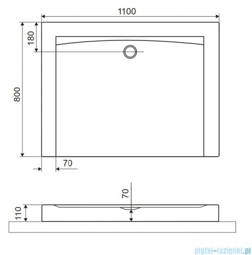Excellent Forma Compact X brodzik prostokątny 110x80 cm struktura, czarny mat BREX.1403.110.080.BLC